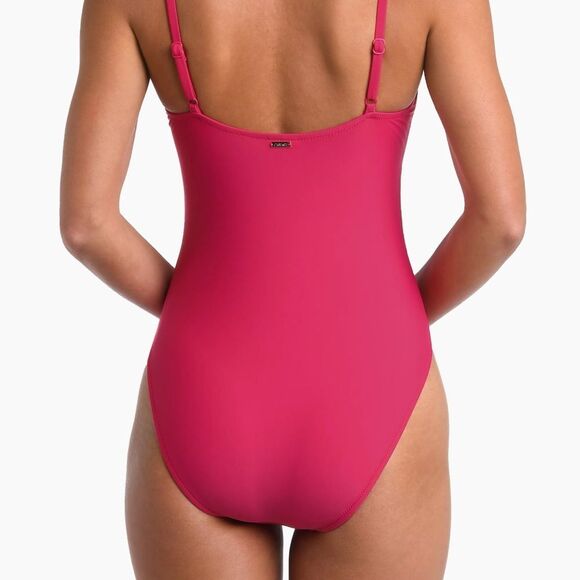 L’AGENCE Remi Solid Basic One-piece Swimsuit In Berry - Picture 2 of 4
